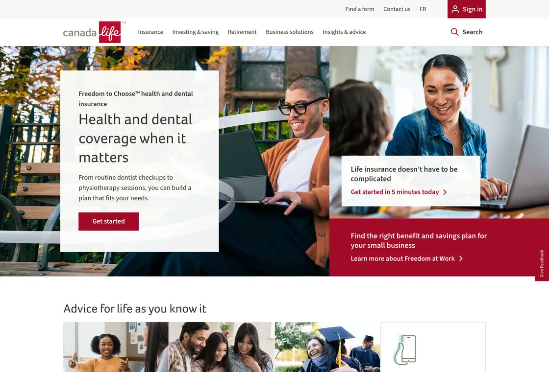 Canada Life website