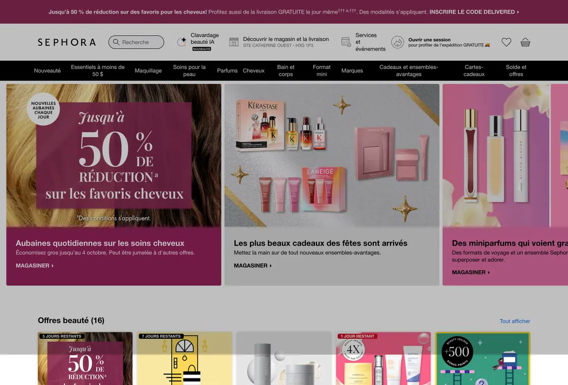 Sephora website